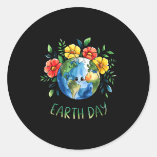 Sticker Rond Journée de la terre drôle 2026 rétro groove journé