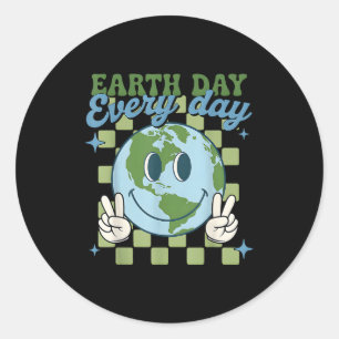 Sticker Rond Journée de la Terre tous les jours anniversaire dr