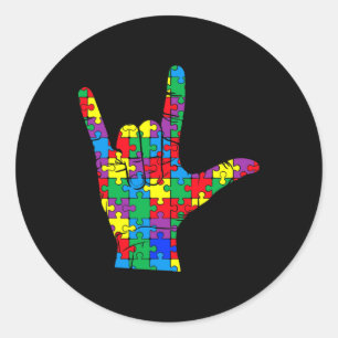 Sticker Rond Journée de sensibilisation à l'autisme Enfant auti