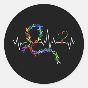 Sticker Rond Journée de sensibilisation à tous les problèmes de