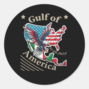 Sticker Rond Journée Du Golfe De L'Amérique 02.09.25 Trump Patr