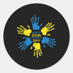 Sticker Rond Journée du syndrome de Down Sensibilisation des ma