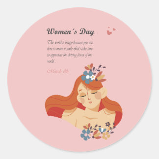 Sticker Rond Journée internationale de la femme 8 mars