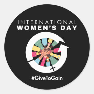 Sticker Rond Journée internationale des femmes 2026 Donner pour