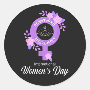 Sticker Rond Journée internationale des femmes 8 mars