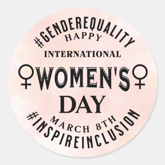 Sticker Rond Journée internationale des femmes | 8 mars (Devant)