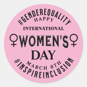 Sticker Rond Journée internationale des femmes 8 mars