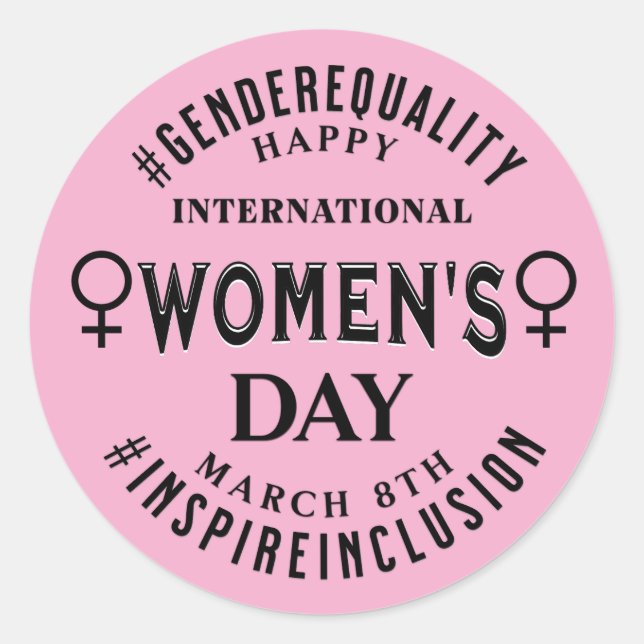 Sticker Rond Journée internationale des femmes | 8 mars (Devant)