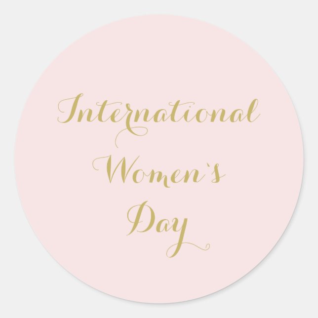 Sticker Rond Journée internationale des femmes Rose doré (Devant)