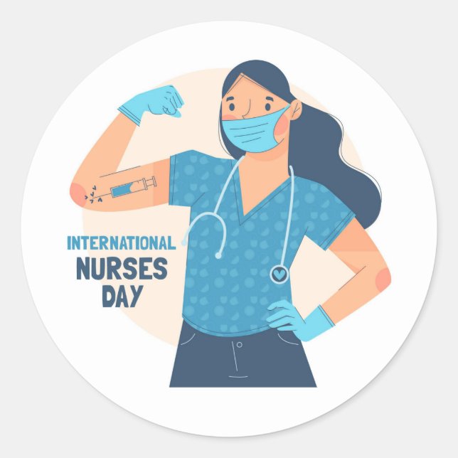 Sticker Rond Journée internationale des infirmières | Les infir (Devant)