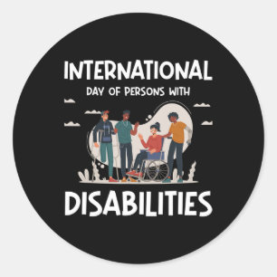 Sticker Rond Journée Internationale Des Personnes Handicapées