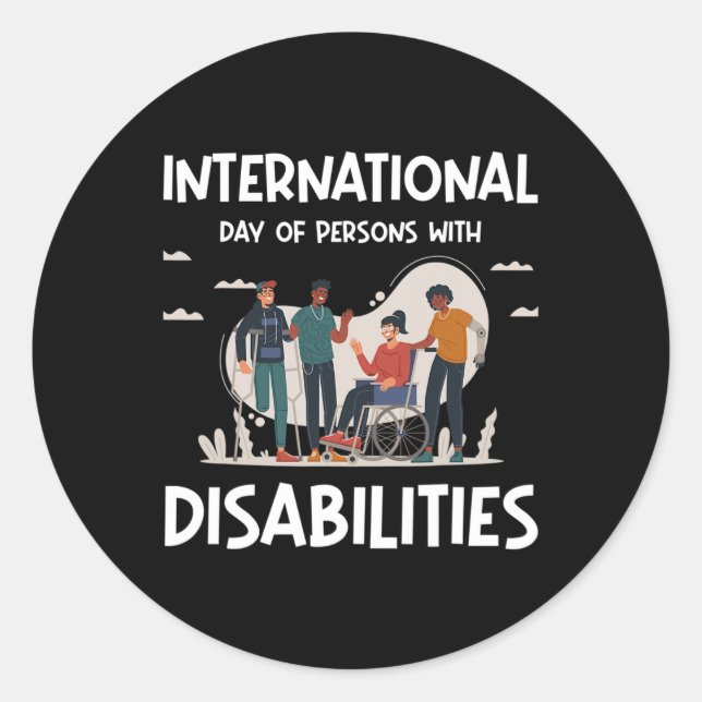 Sticker Rond Journée Internationale Des Personnes Handicapées (Devant)