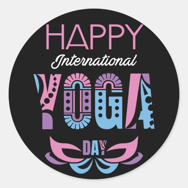 Sticker Rond Journée internationale du yoga (Devant)
