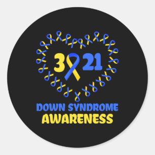Sticker Rond Journée Mondiale Contre Le Syndrome Pour Lutter Co