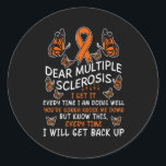 Sticker Rond Journée mondiale de la sclérose en plaques<br><div class="desc">la sclérose en plaques papillon ruban monde ms jour</div>