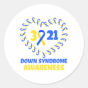 Sticker Rond Journée mondiale de la trisomie 21 pour lutter con