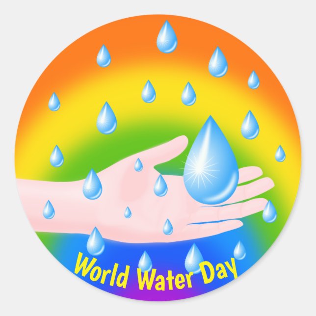 Sticker Rond Journée mondiale de l'eau 22 mars (Devant)