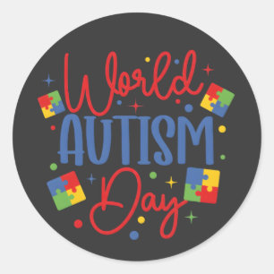 Sticker Rond Journée mondiale de sensibilisation à l'autisme pi