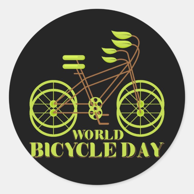 Sticker Rond Journée mondiale du vélo (Devant)