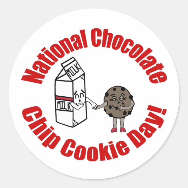 Sticker Rond Journée nationale des biscuits au chocolat ! (Devant)