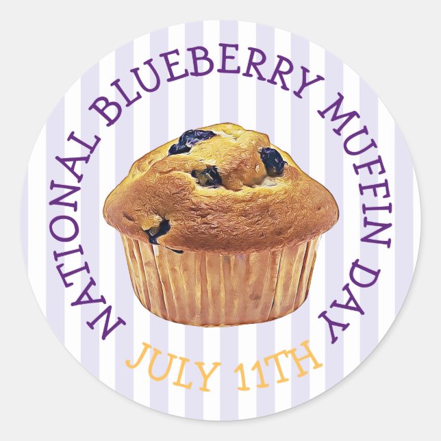 Sticker Rond Journée nationale du muffin aux bleuets juillet Ma (Devant)