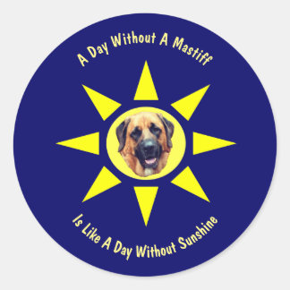 Sticker Rond Journée sans Amoureux de les chiens mastiff