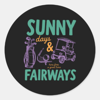 Sticker Rond Journées Ensoleillées Et Conceptions De Fairways