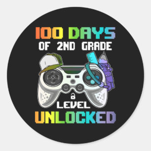 Sticker Rond Jours De Jeux Vidéo De Gamer Déverrouillés De 2E A