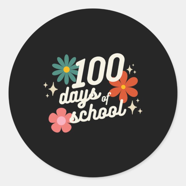Sticker Rond Jours De L'École Rétro Enseignant Étudiant Materne (Devant)