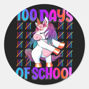 Sticker Rond Jours De L'École Unicorne 100 Jours Smarter 100ème