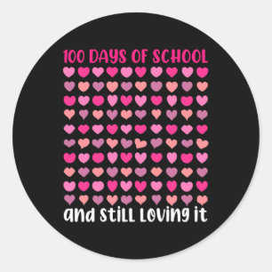 Sticker Rond Jours D'École Et Toujours Aimer Il Coeur Filles