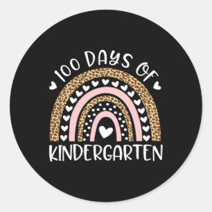 Sticker Rond Jours D'École Pour Enseignant De Maternelle Rainbo