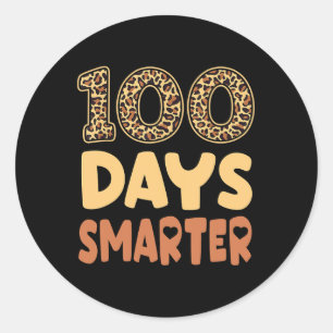 Sticker Rond Jours Enseignant Smarter Leopard 100e Jour De L'Éc