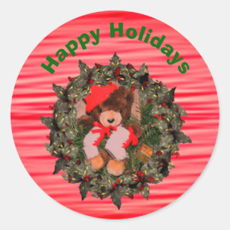 Sticker Rond Jours fériés de Noël de l'ours