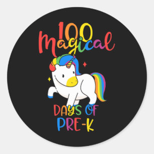 Sticker Rond Jours Magiques De Pré-k 100ème Jour D'Enseignants