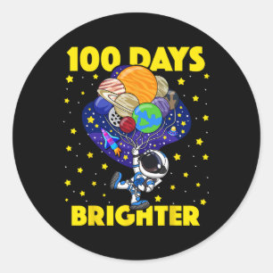 Sticker Rond Jours Plus Brighton 100e Jour De L'École Astronaut