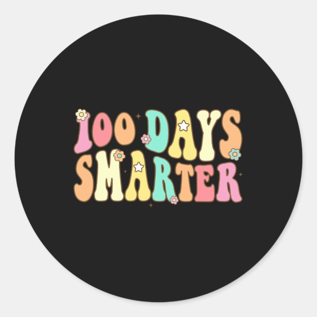 Sticker Rond Jours Smarter Happy 100e Jour De L'École Garçon Su (Devant)