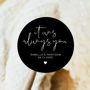 Sticker Rond JOVI Edgy Mariage minimaliste moderne Faveur