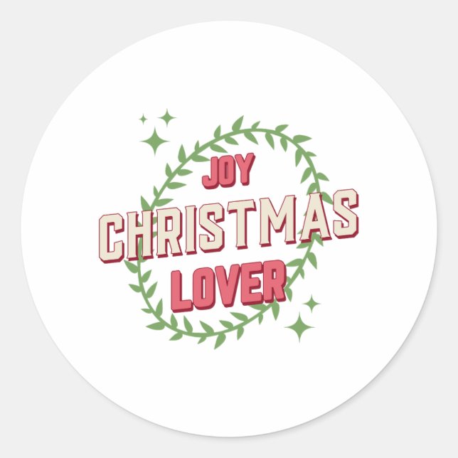 Sticker Rond Joy Christmas Lover (Devant)