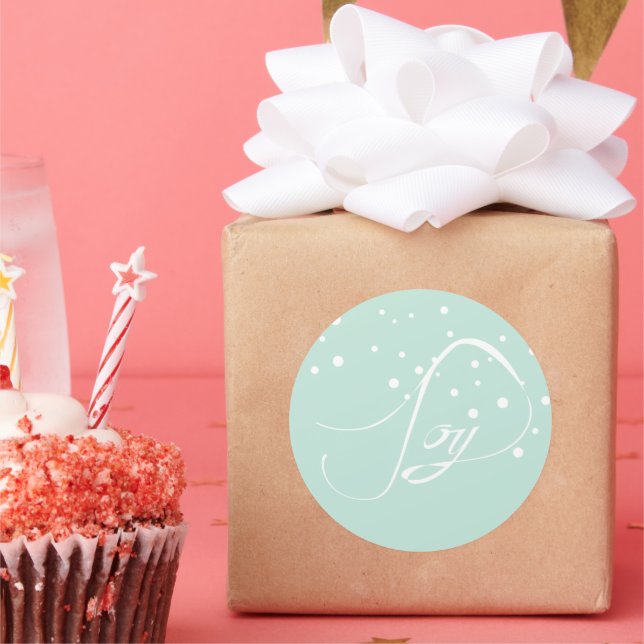 Sticker Rond Joy Holiday Christmas Mint (Fête)