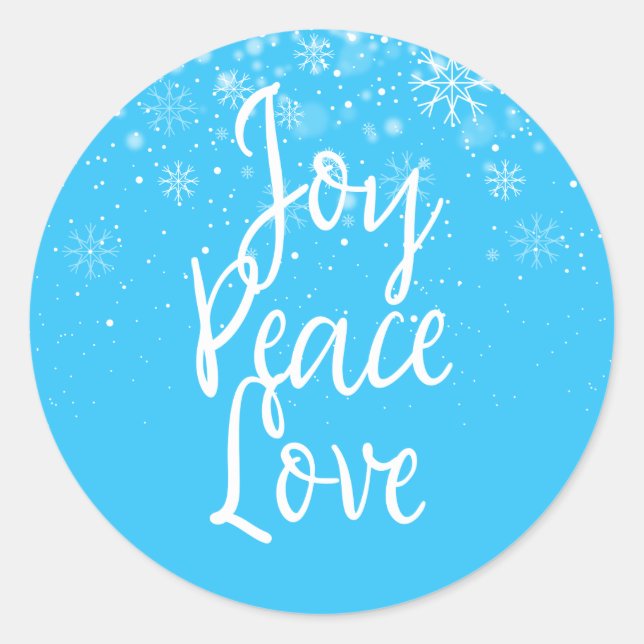Sticker Rond Joy Peace Love Noël Holiday (Devant)
