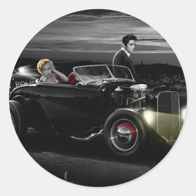 Sticker Rond Joy Ride B&W (Devant)