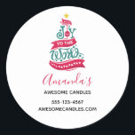 Sticker Rond Joy to the World Christmas Typography Business<br><div class="desc">Autocollants d'affaires avec une illustration amusante et fantaisiste. Design typographique en forme d'arbre de Noël avec quelques ornements de noël et une étoile au-dessus. A l'intérieur sont les mots : Joie au monde.</div>