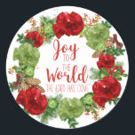 Sticker Rond Joy to the World the Lord has come Christmas<br><div class="desc">Joy to the world the lord has come christmas ceramic sticker.</div>