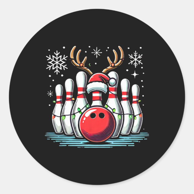 Sticker Rond Joyau de Noël Pins Reindeer Joyau Bowler Hommes De (Devant)