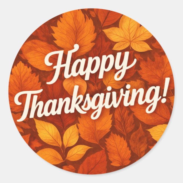 Sticker Rond Joyeuse Action de grâce (Devant)