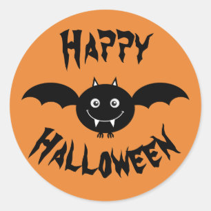 Sticker Rond Joyeuse chauve-souris d'Halloween