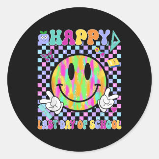 Sticker Rond Joyeuse Dernière Journée De L'École Smile Super Vi