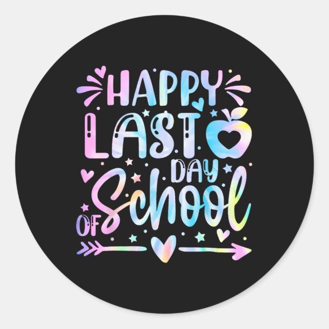 Sticker Rond Joyeuse Dernière Journée De L'Enseignant Diplômé E (Devant)