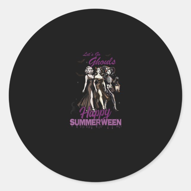 Sticker Rond Joyeuse équipe de filles de Ghoul Summerween (Devant)